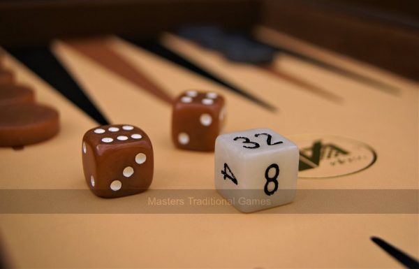 Italfama Luxury Brown Leatherette 14.5-inch Compact Backgammon Set