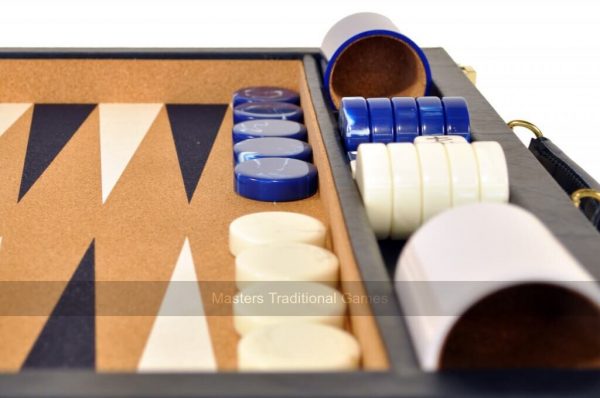 Crisloid Classic Blue Champion Attaché 19-inch Backgammon Set
