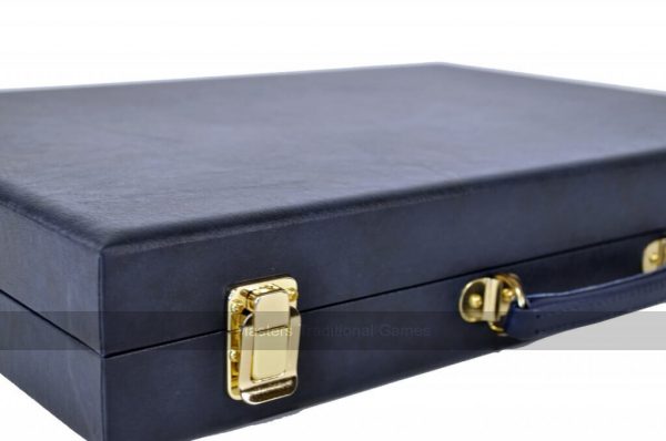 Crisloid Classic Blue Champion Attaché 19-inch Backgammon Set
