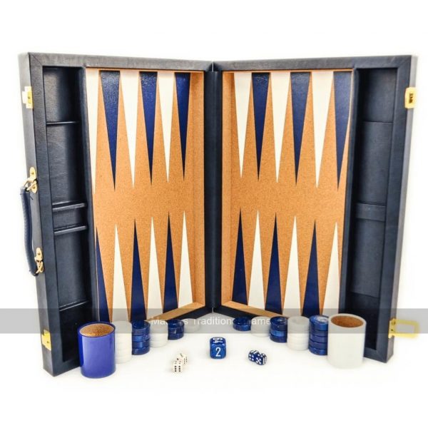 Crisloid Classic Blue 21-inch Tournament Attaché Backgammon Set