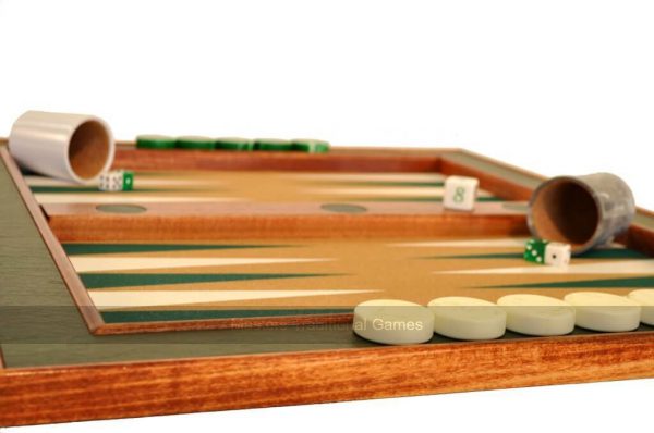 Crisloid Classic Green Champion 22 inch non-folding Backgammon Set