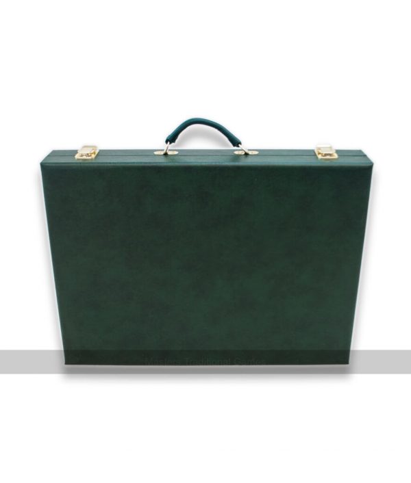 Crisloid Classic Green Champion Attaché 19-inch Backgammon Set