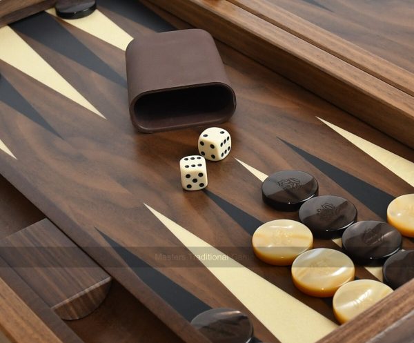 Dal Negro London Walnut 19-inch Backgammon Set