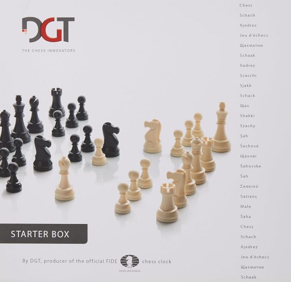 DGT Chess Starter Box Brown (Pieces, Board & DGT1002 Chess Timer)