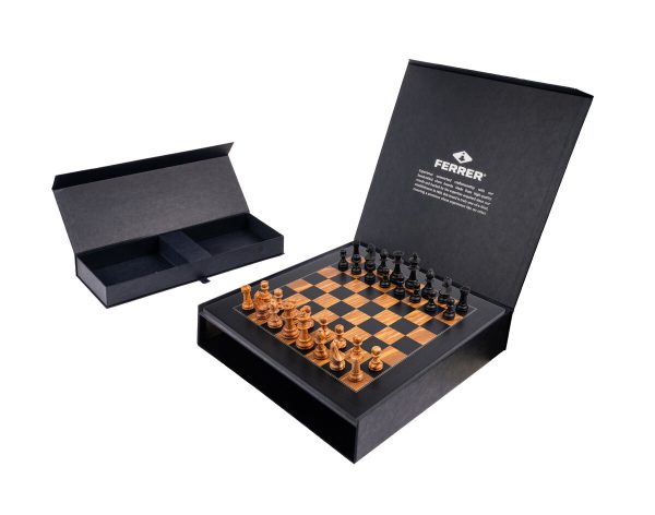 Ferrer - Black Olive Deluxe Chess Set with Staunton Pieces