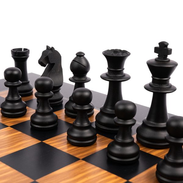 Ferrer - Black Olive Deluxe Chess Set with Staunton Pieces