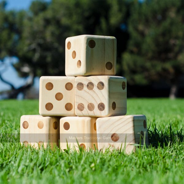 GoSports Giant Wooden Dice - Set of 6, 9cm - 3.5 inches