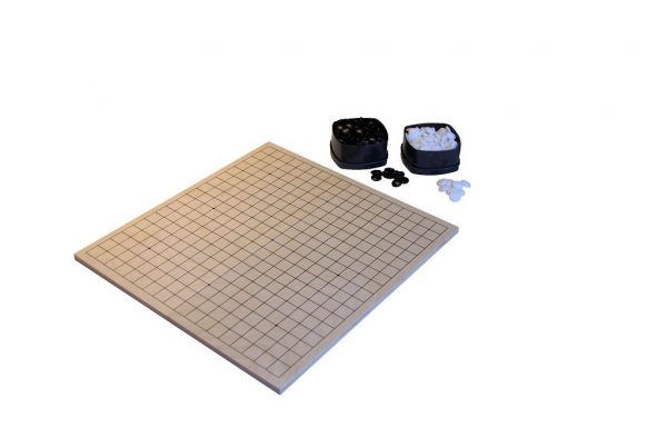 Go Set with Folding Wooden Board & Glass Stones