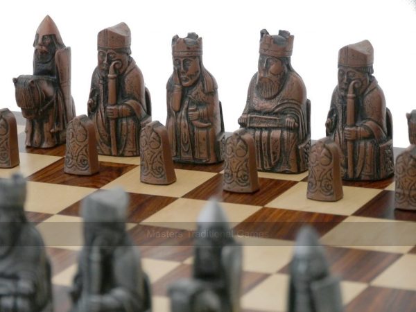 Berkeley Chess Isle of Lewis Chess Set - Steel & Copper finish