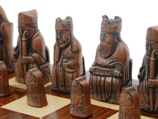 Berkeley Chess Isle of Lewis Chess Set - Steel & Copper finish