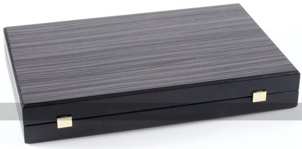 Manopoulos Luxury Black Oak Argento 19-inch Backgammon Set