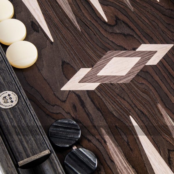 Manopoulos Luxury Ebony Burl 19-inch Backgammon Set