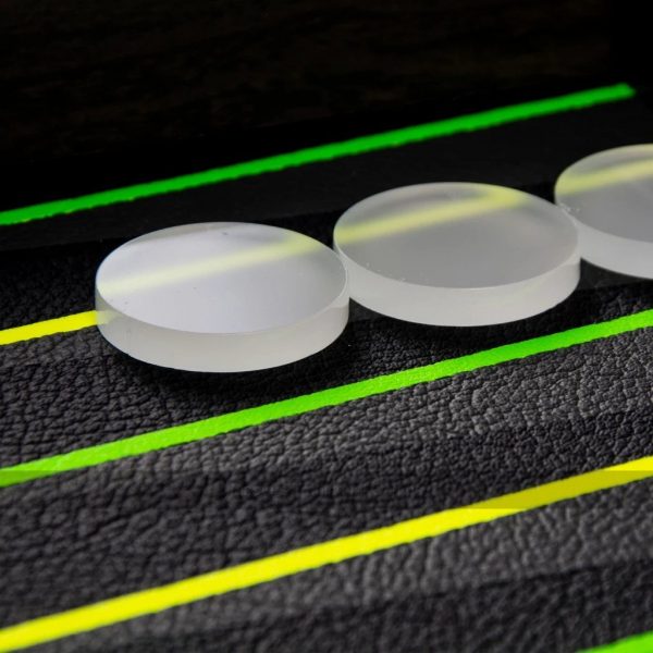 Manopoulos Fluorescent Green UV Leatherette Backgammon Set (19-inch)