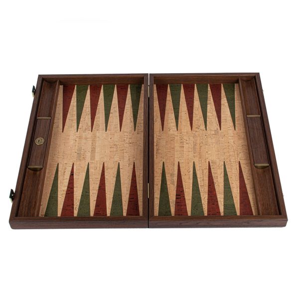 Manopoulos Natural Cork 19 inch Backgammon Set