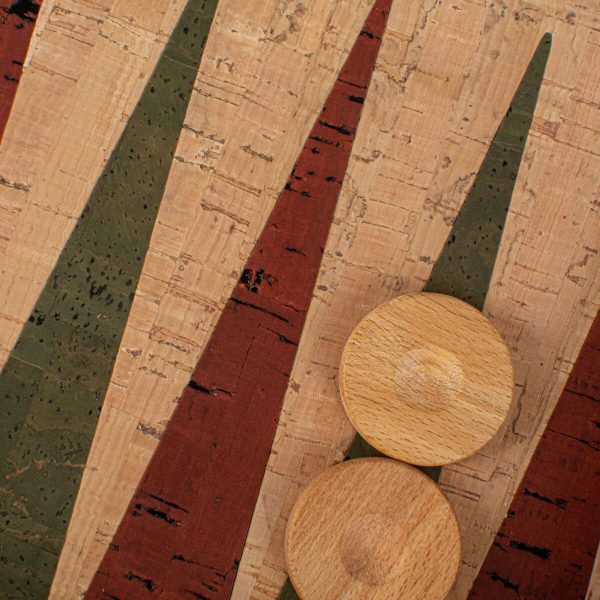 Manopoulos Natural Cork 19 inch Backgammon Set
