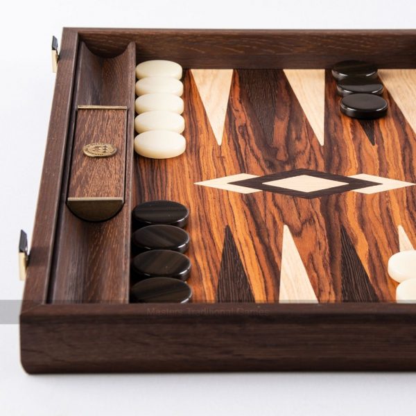 Manopoulos Luxury Palisander Crown Cut 19-inch Backgammon Set