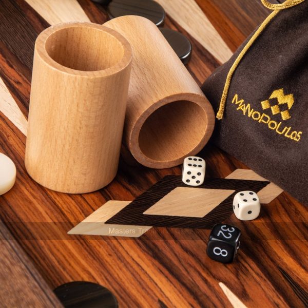 Manopoulos Luxury Palisander Crown Cut 19-inch Backgammon Set