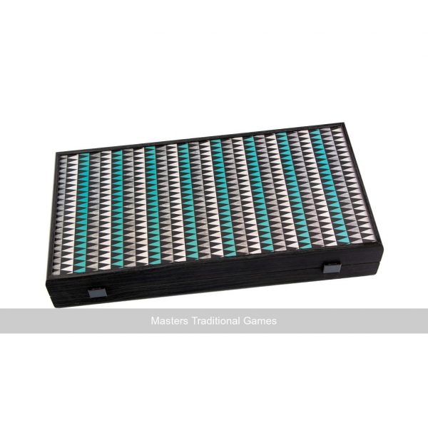 Manopoulos Creative Turquoise Geometric Shapes 19-inch Backgammon Set