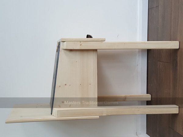 Toad in the Hole Table with 4 Brass Toads - lead lined playing surface (unfinished wood)
