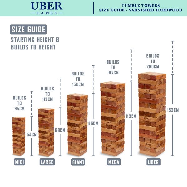 Uber Games Tumble Towers - Varnished Hardwood