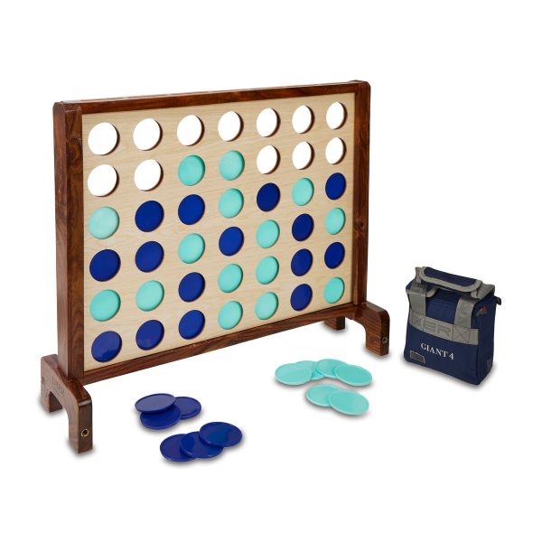 Wooden Garden 4-in-a-Row Game - Sky Blue & Navy