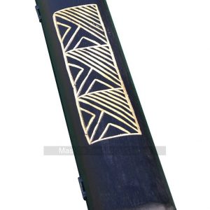Oware Mancala Game - stained black, pencil style with seeds