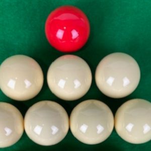 Set Small Bar Billiards Balls (1 & 1/2 inch - 7 white, 1 red)