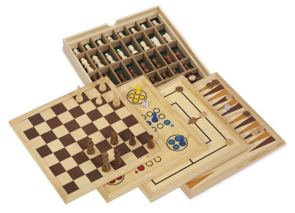 Dal Negro 5-in-1 Wooden Games Compendium - 36cm