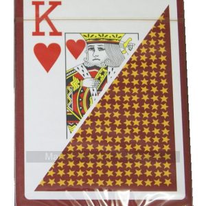 Carton of 6 x 100% plastic playing cards (BURGUNDY backs)