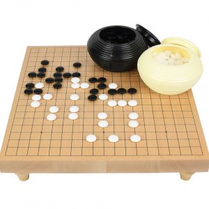Masters Go Set with Raised Wooden Board & Yunzi Go Stones