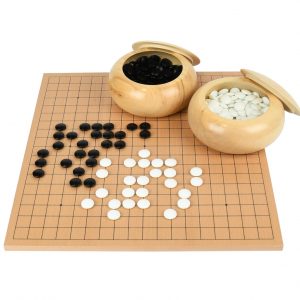 Go Masters Intermediate Go Set - Dual Side Board, Glass Stones & Bowls