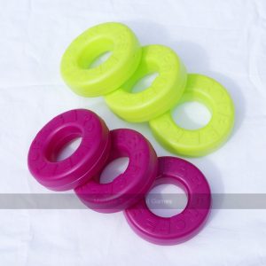6 spare disks for Mega 4 in a Line (3 purple, 3 light green)
