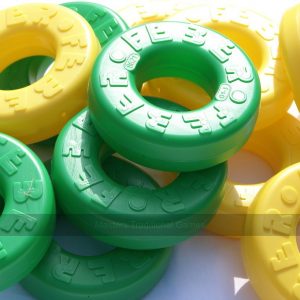 Set of 42 spare disks for Mega 4 in a Line (21 green, 21 yellow)