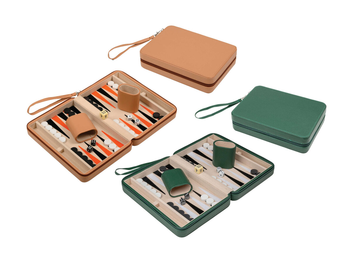Philos Magnetic Travel Backgammon Set - Beige or Green