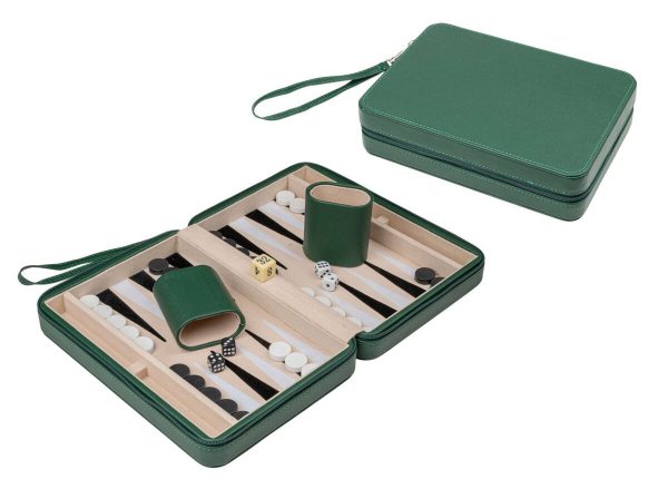 Philos Magnetic Travel Backgammon Set - Beige or Green