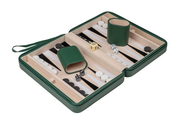 Philos Magnetic Travel Backgammon Set - Beige or Green