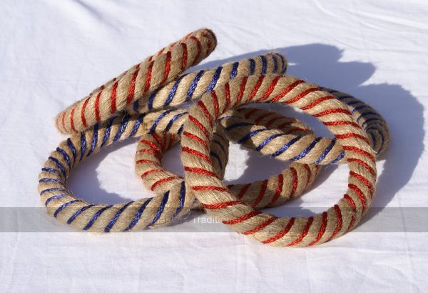 Spare set of 18 Rope Quoits (with steel core, 9 red, 9 blue)