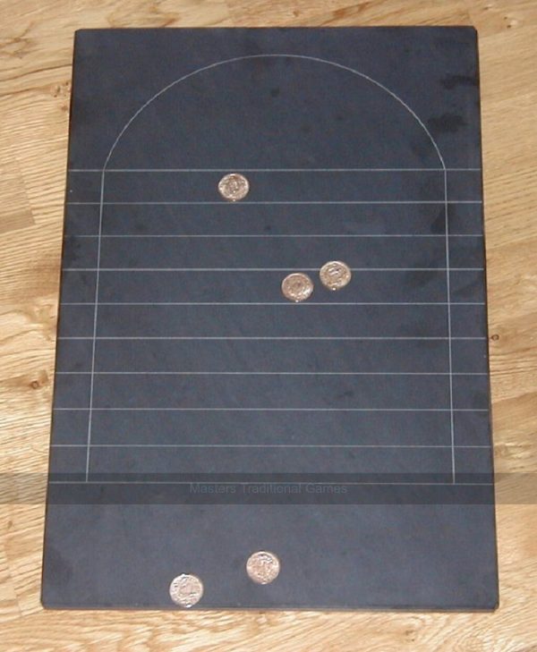 Masters Slate Shove Ha'penny board (21 x 14 inch smoothed ha'pennies - tails visible)