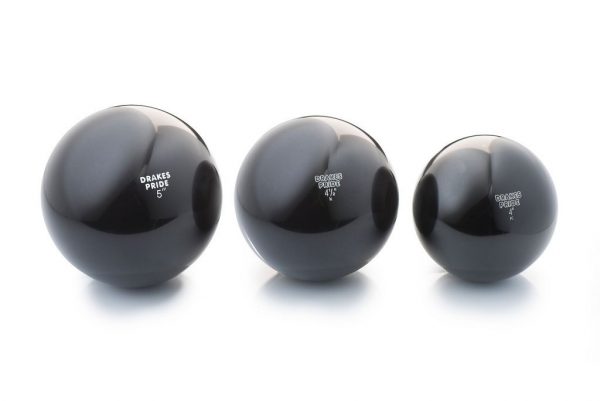 Set of 3 black Drakes Pride phenolic resin skittle balls - 4.5 inch