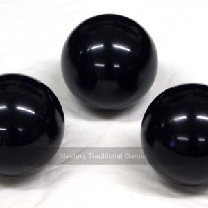 Set of 3 black economy phenolic resin skittle balls - 4.5 inch