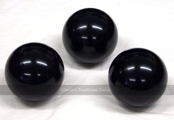 Set of 3 black economy phenolic resin skittle balls - 4.5 inch