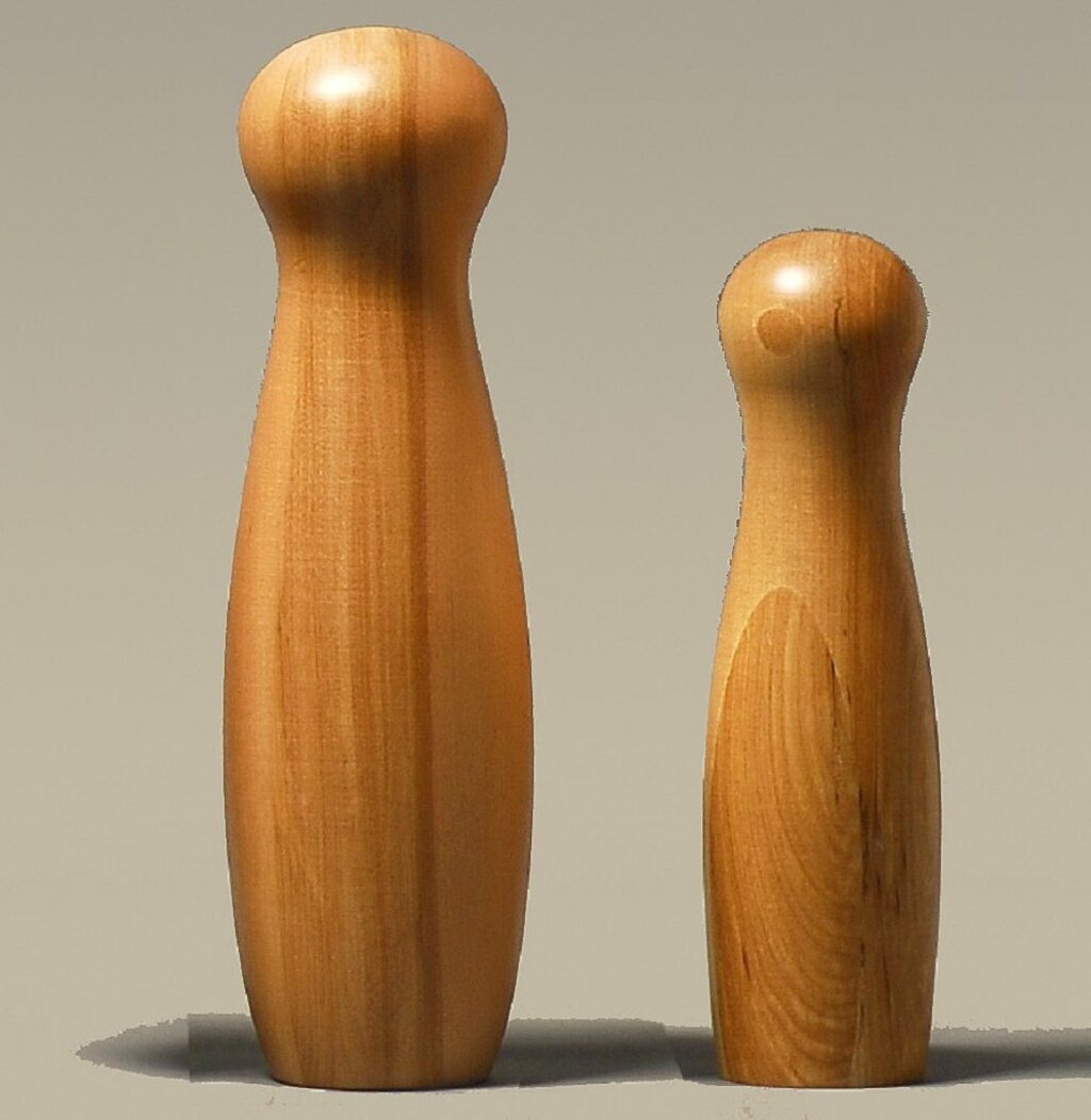 Set of 9 Welsh Glamorgan style laminated rubberwood pins - 8 inch