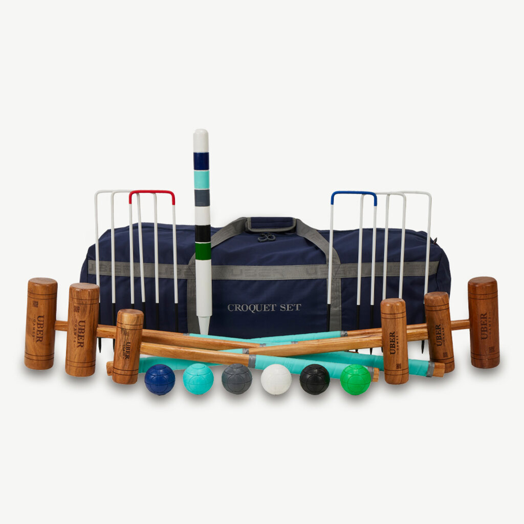 Uber Games 6 Player Family Croquet Set in Bag (Mallets in 4 Sizes)