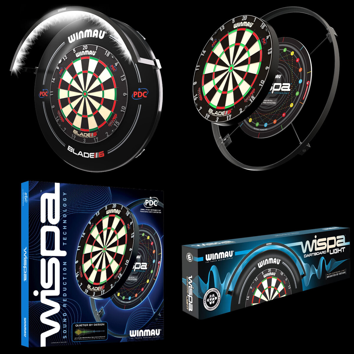 Winmau Wispa Sound Reduction System and Dartboard Light