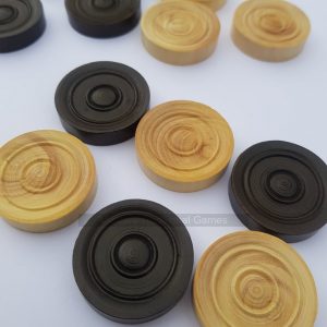 Dal Negro Set of 24 Boxwood Draughts (28mm)