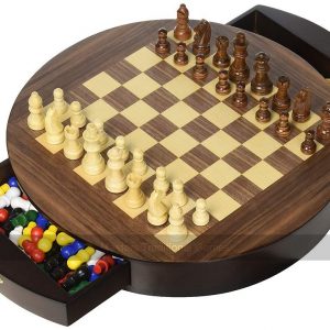 Round 3-in-1 Game Set - Chess, Draughts & Chinese Checkers