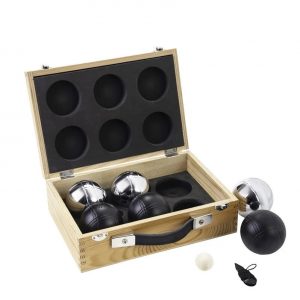 Jeu de Boules / Petanque Set - 6 Boules with Wooden Case