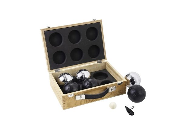 Jeu de Boules / Petanque Set - 6 Boules with Wooden Case