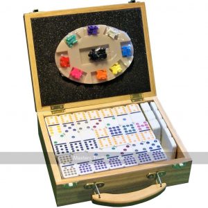 Double 15 - Mexican Train Dominoes in Wooden Case