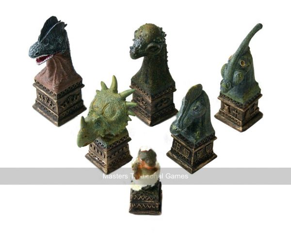 Hand Painted Dinosaur Chess Pieces